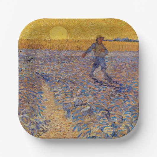 Assiettes En Carton Vincent van Gogh - Sower avec réglage Sun (Recto)