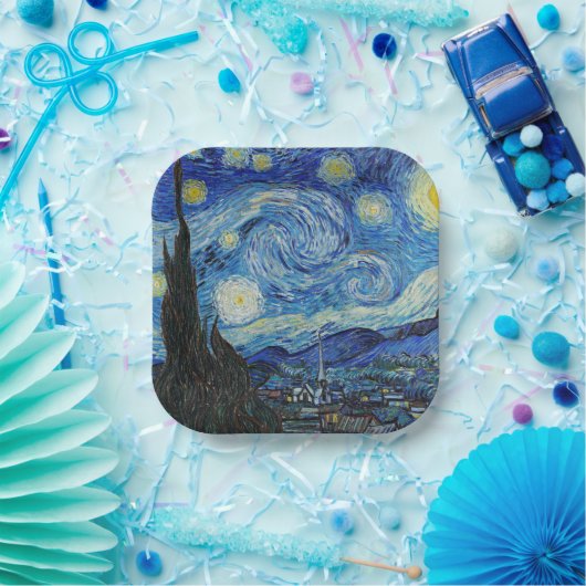 Assiettes En Carton Vincent van Gogh, Starry Night (Fête)