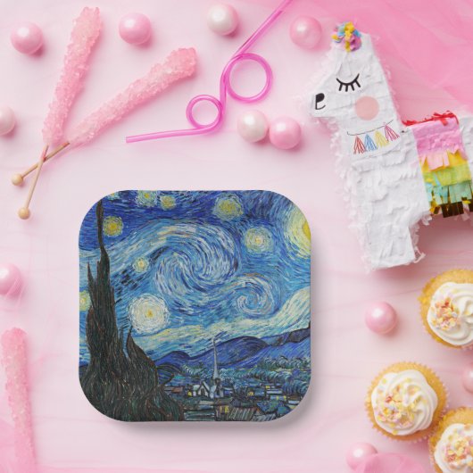 Assiettes En Carton Vincent van Gogh, Starry Night (Fête)