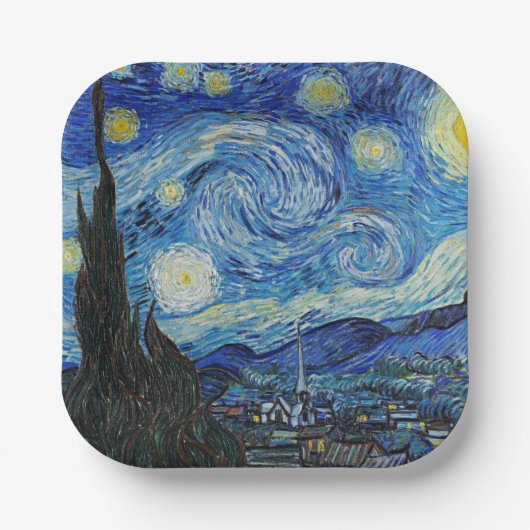 Assiettes En Carton Vincent van Gogh, Starry Night (Recto)