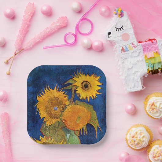 Assiettes En Carton Vincent van Gogh - Vase avec cinq tournesols (Fête)