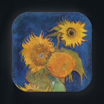 Assiettes En Carton Vincent van Gogh - Vase avec cinq tournesols<br><div class="desc">Vase avec cinq tournesols - Vincent van Gogh,  Huile sur toile,  août 1888</div>