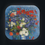Assiettes En Carton Vincent van Gogh - Vase avec Cornflowers & Poppies<br><div class="desc">Vase avec des fleurs de Cornouailles et des pavots - Vincent van Gogh,  Huile sur toile,  1887,  Paris</div>
