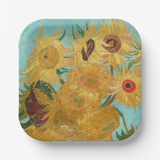 Assiettes En Carton Vincent Van Gogh - Vase avec douze tournesols (Recto)