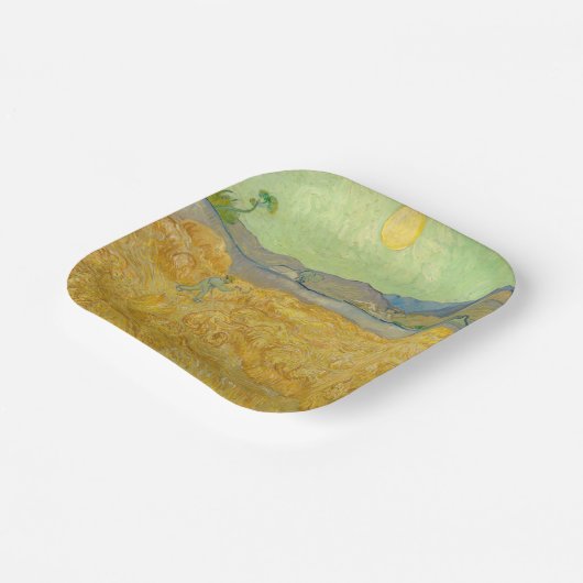 Assiettes En Carton Vincent van Gogh - Wheatfield avec une Faucheuse (Angulaire)