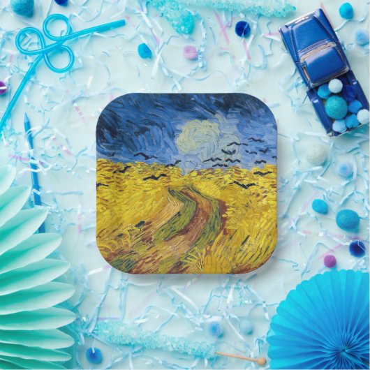 Assiettes En Carton Vincent van Gogh - Wheatfield with Crows (Fête)