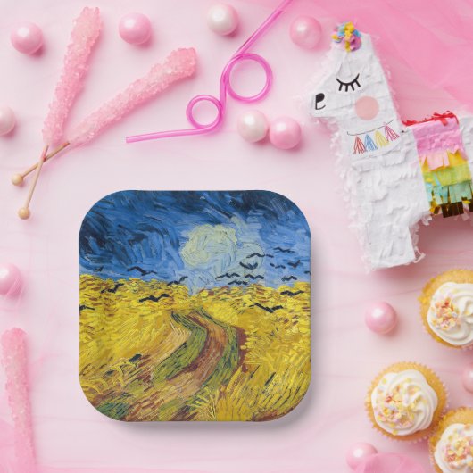 Assiettes En Carton Vincent van Gogh - Wheatfield with Crows (Fête)