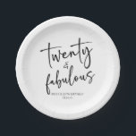 Assiettes En Carton Vingt et fabuleux minimaliste 20e fête d'anniversa<br><div class="desc">C'est une vingt et fabuleuse minimaliste minimaliste noir blanc 20e anniversaire Plaques de papier fête!</div>