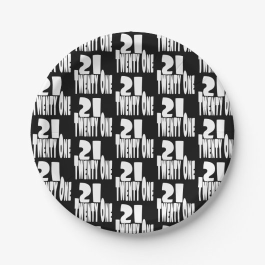 Assiettes En Carton Vingt et unième anniversaire 21e (Devant)