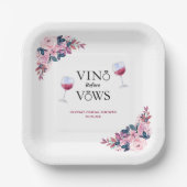 Assiettes En Carton Vino Before Vows Fleurs Roses Enterrement de Vie d (Recto)