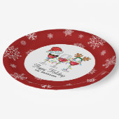 Assiettes En Carton Vins de Noël festifs Lunettes de Vins de Joyeux Va (Angle)