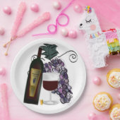 Assiettes En Carton Vins et raisins (Fête)