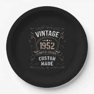 Assiettes En Carton Vintage 1952 Limited Edition Personnalisé