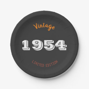 Assiettes En Carton Vintage 1954 édition limitée 70e cadeau d'annivers