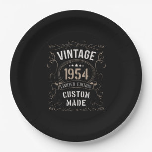Assiettes En Carton Vintage 1954 Limited Edition Personnalisé