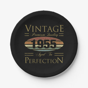 Assiettes En Carton Vintage 1955 70e anniversaire
