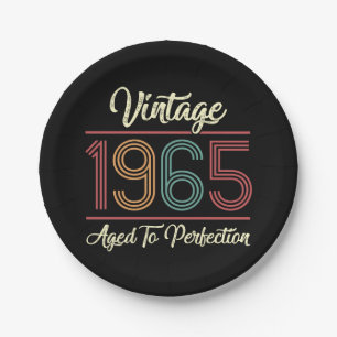 Assiettes En Carton Vintage 1965 60e anniversaire