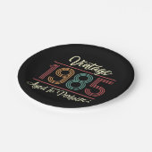 Assiettes En Carton Vintage 1985 40e anniversaire (Angle)