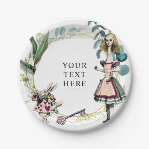 Assiettes En Carton Vintage Alice au pays des merveilles