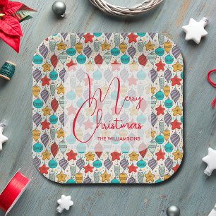 Assiettes En Carton Vintage Arbre de Noël