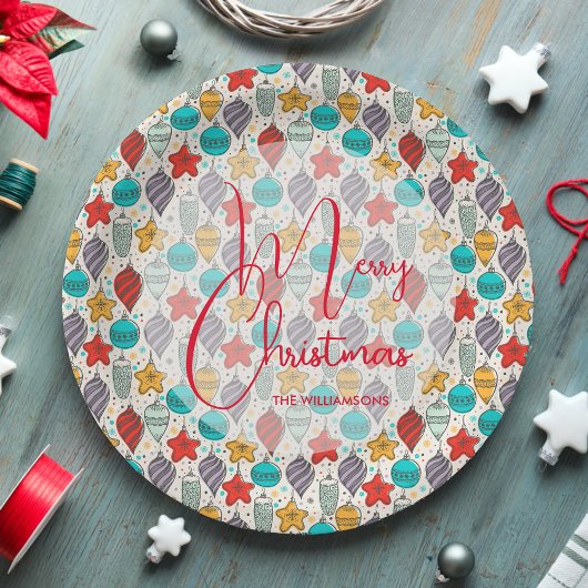 Assiettes En Carton Vintage Arbre de Noël