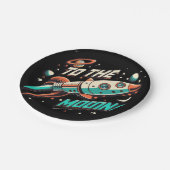 Assiettes En Carton Vintage Au Moon Rocket ship (Angle)