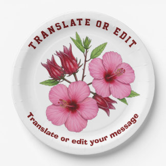 Assiettes En Carton Vintage Botanical Hibiscus Flower edit