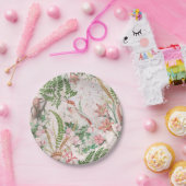 Assiettes En Carton Vintage Cockatoo Jungle Motif Blush (Fête)