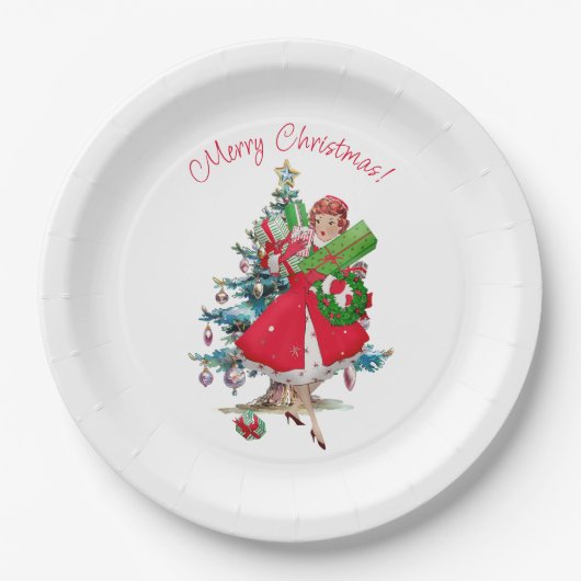 Assiettes En Carton vintage de Noël 1950 (Devant)