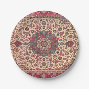 Assiettes En Carton Vintage Floral Perse Motif de tapis