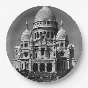 Assiettes En Carton Vintage France Paris Basilique du Sacré Coeur