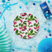 Assiettes En Carton Vintage Fuchsia Cerises roses Imprimer (Fête)