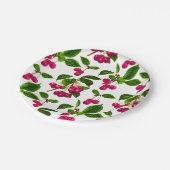 Assiettes En Carton Vintage Fuchsia Cerises roses Imprimer (Angle)