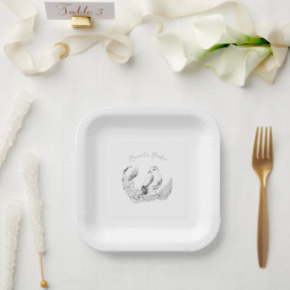Assiettes En Carton Vintage Garden Bird – Mono Elegance Whisper