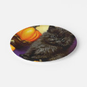 Assiettes En Carton Vintage Halloween Kitten (Angle)