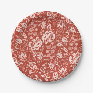 Assiettes En Carton Vintage Jardin Floral Rustique Brown