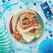 Assiettes En Carton Vintage Jolly Santa Claus (Fête)