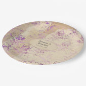 Assiettes En Carton Vintage Lavender Mariage damassé (Angle)