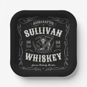 Assiettes En Carton Vintage Liqueur AJOUTER NOM Old Grim Reaper Whiske