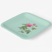 Assiettes En Carton Vintage Mint Green Floral (Angulaire)