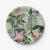 Assiettes En Carton Vintage Monnaie French Rose Paris (Devant)