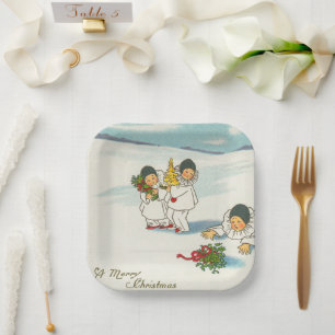 Assiettes En Carton Vintage Noël drôle