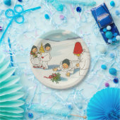 Assiettes En Carton Vintage Noël drôle (Fête)