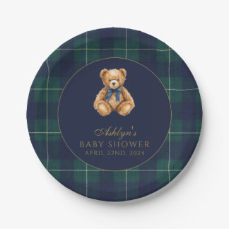 Assiettes En Carton Vintage Polo Teddy Bear Baby Shower Paper Plates