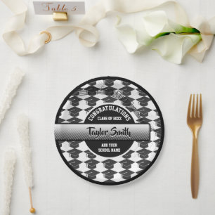 Assiettes En Carton Vintage record Classic Graduation Party