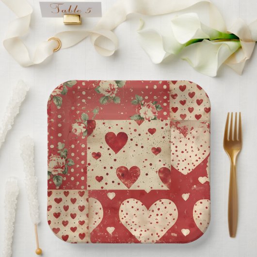 Assiettes En Carton Vintage shabby chic  (Mariage)