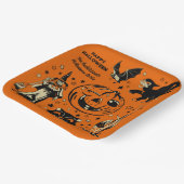 Assiettes En Carton Vintage Style Halloween Graphics Personalized (Angulaire)