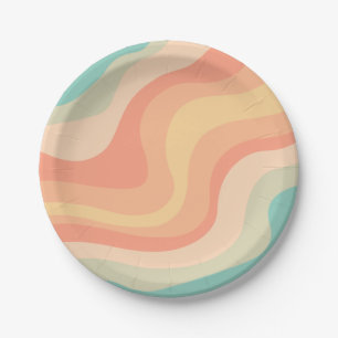 Assiettes En Carton Vintage Super Waves Bohemian Boho Art