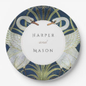 Assiettes En Carton Vintage Swan Love Mariage (Devant)