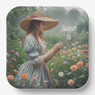 Assiettes En Carton Vintage Sweet 16 Anniversaire